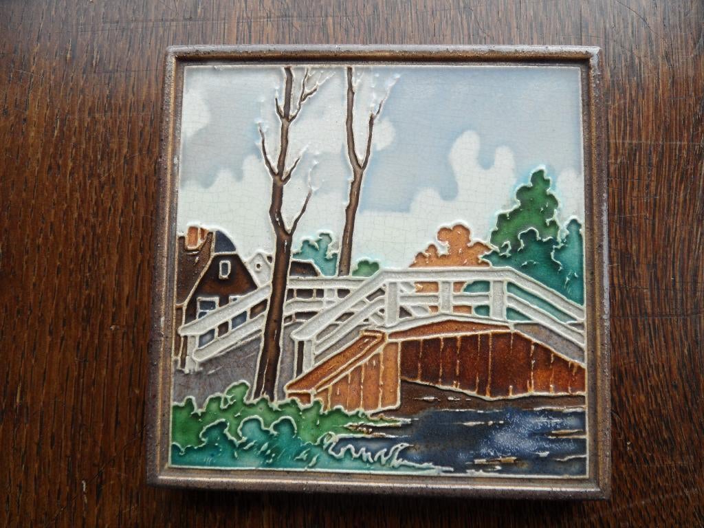 westraven  bruggetje met sticker heeringa almelo-hengelo, Antiek en Kunst, Ophalen of Verzenden