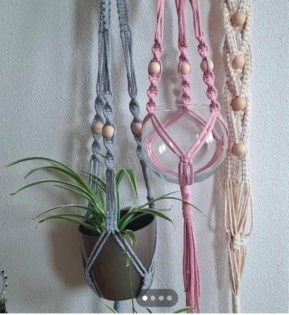 Handgemaakte macrame plantenhangers, Ophalen of Verzenden, Nieuw