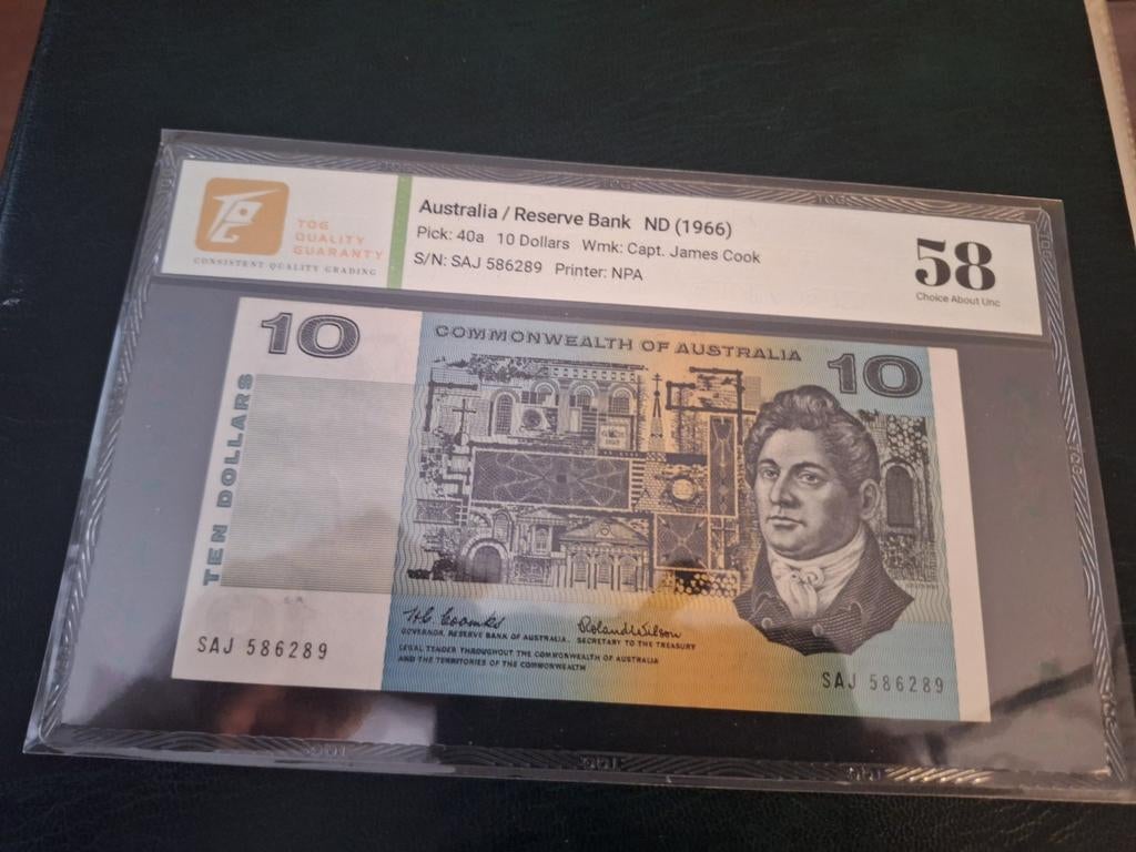 Australië 10 dollar 1966 TQG 58, Ophalen of Verzenden