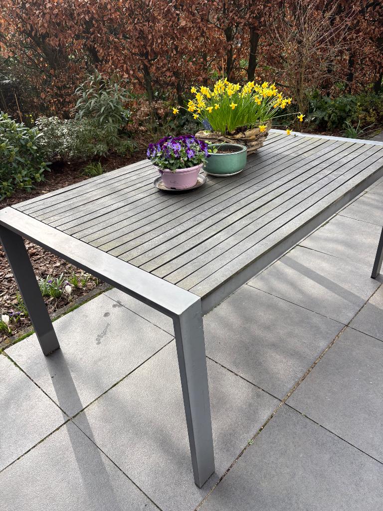 Tuintafel composiet/aluminium 170 x 100, Ophalen, Gebruikt, Rechthoekig, Aluminium