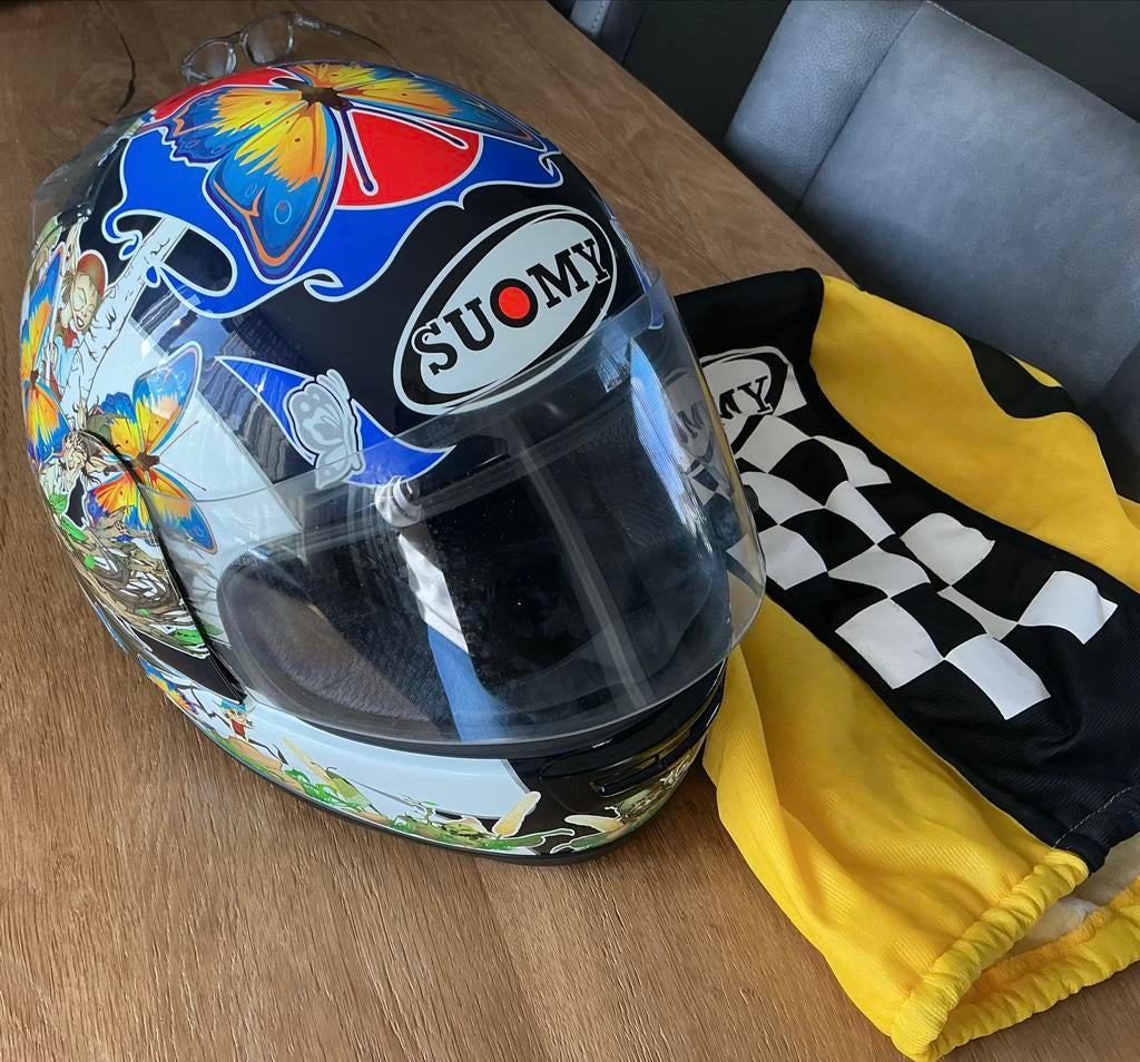 Suomy helm, maat M, bijna nieuw met uniek design, Ophalen, Tweedehands, M, Overige merken