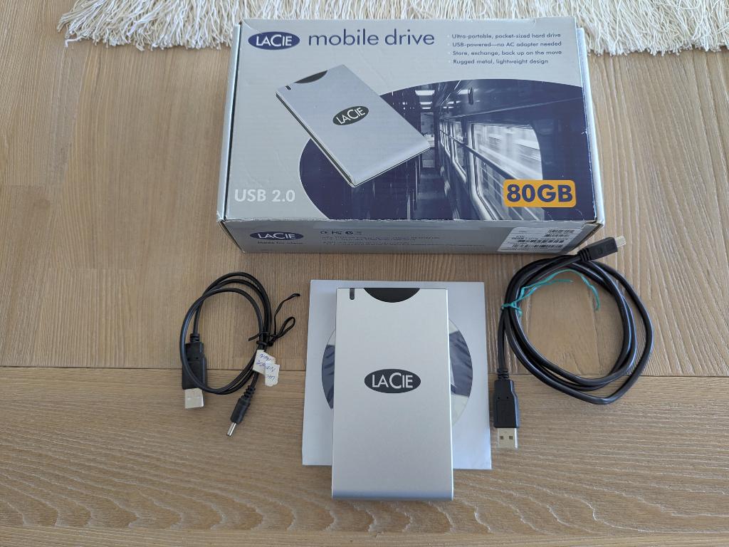 LaCie portable harddisk 80 GB USB 2.0(zgs), LaCie, HDD, Ophalen of Verzenden, Zo goed als nieuw