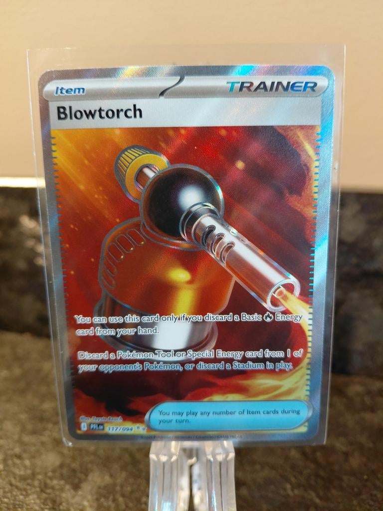 Pokémon TCG: Blowtorch Trainer Kaart (117/094), Ophalen of Verzenden, Zo goed als nieuw, Losse kaart