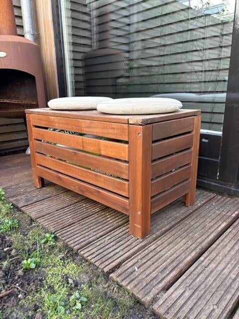 Opberg bank balkon ikea, Ophalen, Gebruikt, Hout
