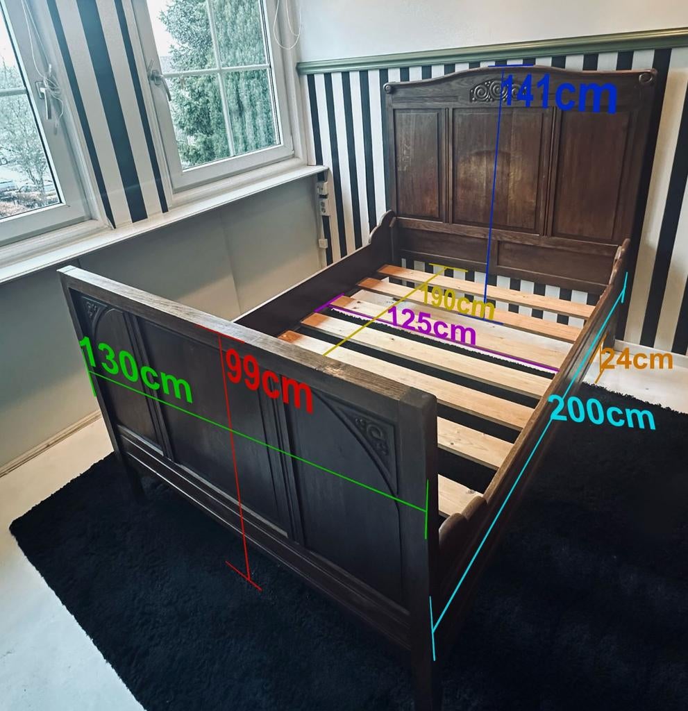 Antieke twijfelaar een topper, Huis en Inrichting, Slaapkamer | Bedden, Ophalen, Gebruikt, Twijfelaar, 120 cm