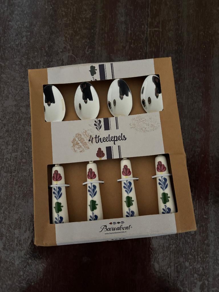 NIEUW: Boerenbont theelepels stenen heft Boerenbond, Ophalen of Verzenden, Nieuw, Overige materialen, Bestekset