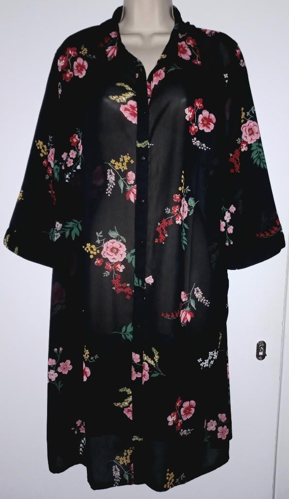 MS Mode blouse maat 48, Ophalen of Verzenden, Zo goed als nieuw, Zwart, Blouse of Tuniek