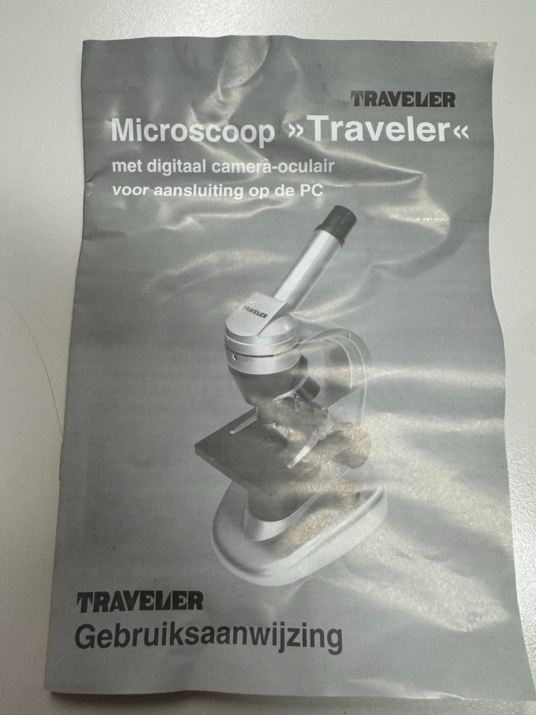 Microscoop Traveler 40x-1024x met digitale camera, Ophalen of Verzenden, Zo goed als nieuw, 1000x of meer, Biologische microscoop