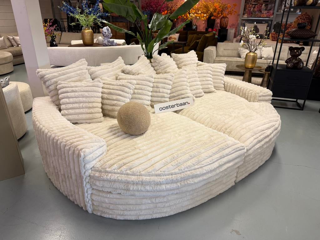 Luxe Velvet Teddy Rib Loungebank Cozy Cinema 260x160cm NEW, 250 tot 300 cm, Info@oosterbaanwonen.nl, Venus 31 8448CE Heerenveen