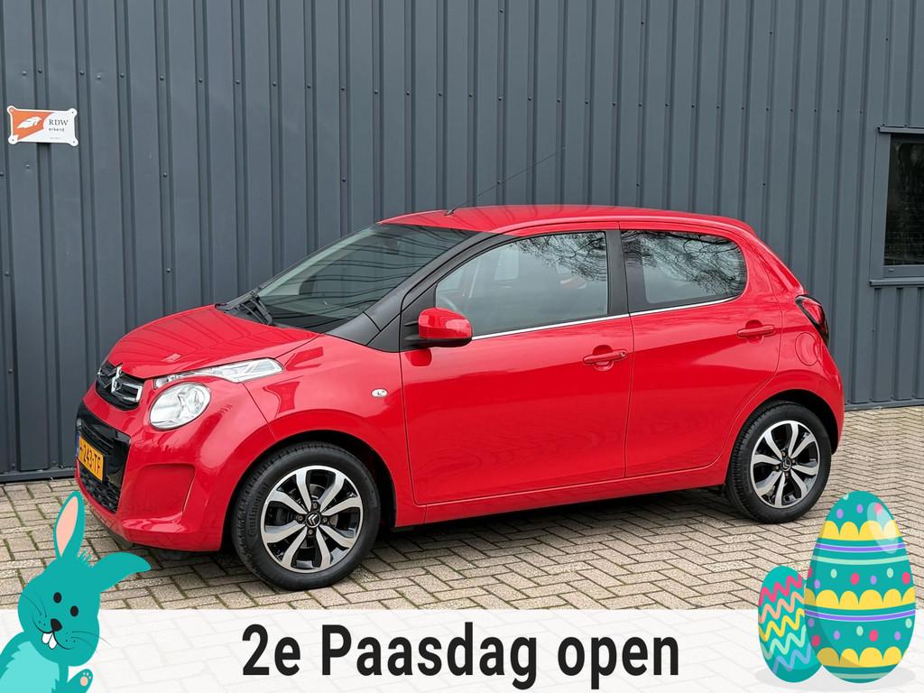 Citroen C1 1.0 VTi Shine AUTOMAAT!/AIRCO!/ONDERHOUDEN!/APK!/, Stof, Gebruikt, Zwart, 4 stoelen