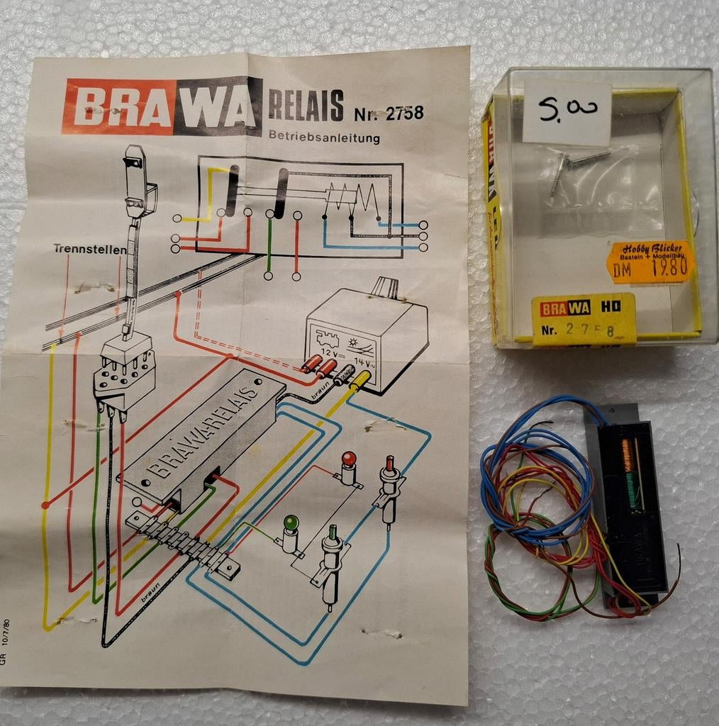 Brawa nieuw relais in ovp 2758, Overige merken, Transformator of Voeding, Gelijkstroom of Wisselstroom, Nieuw