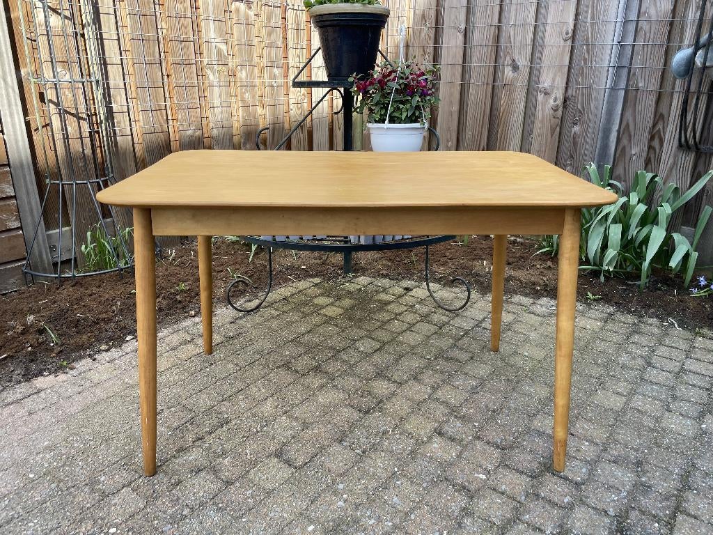 Kleine eettafel jaren 60 ( 115 cm ), Huis en Inrichting, Tafels | Eettafels, Ophalen, 100 tot 150 cm, Scandinavisch jaren 50/60