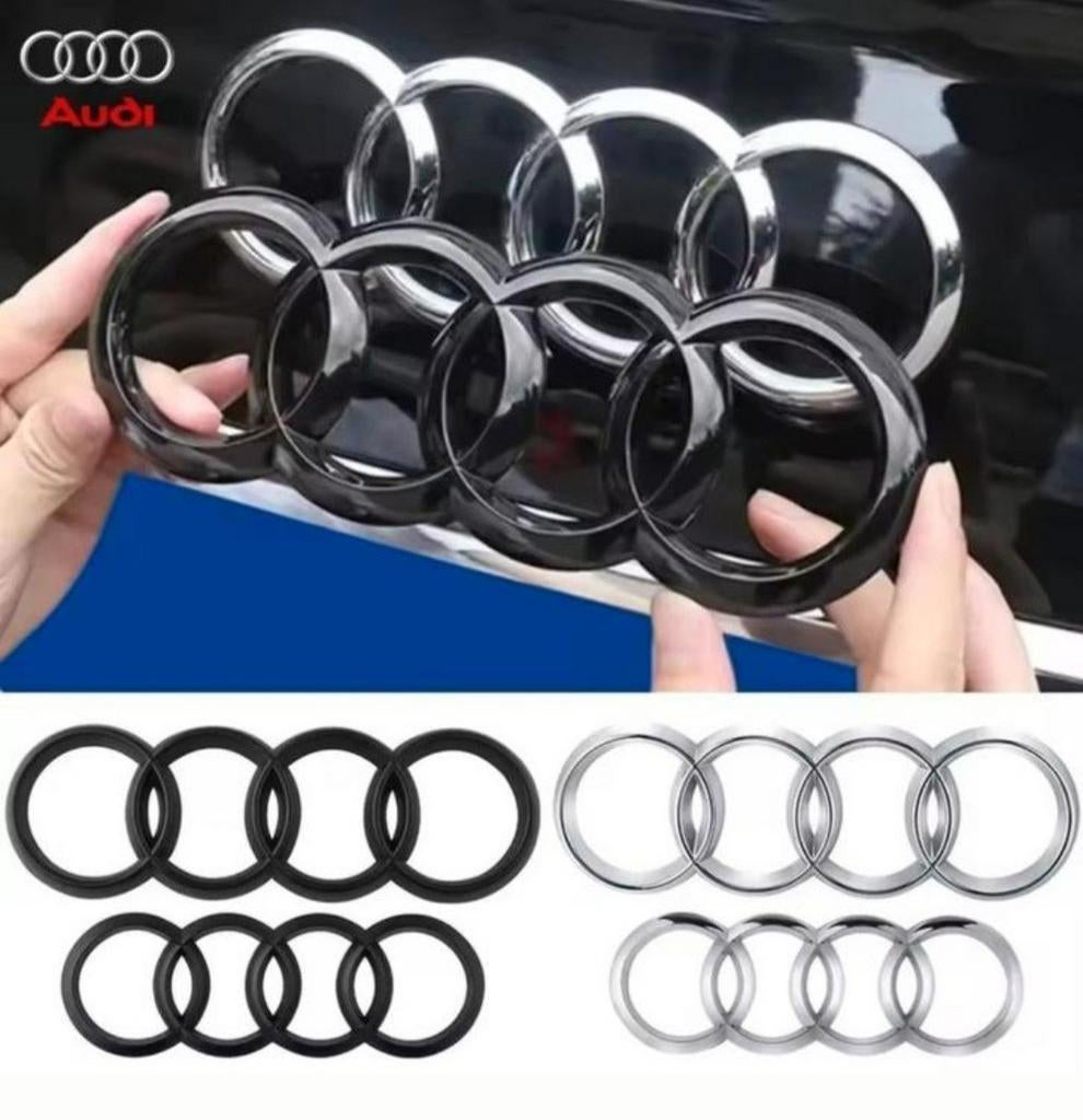 Audi a3/a5 /q3/q5 embleem grill rings zwart glans, Ophalen of Verzenden
