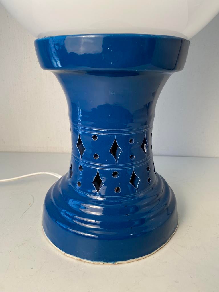 Space Age keramiek tafellamp met glazen bol, Ophalen of Verzenden, Huis en Inrichting