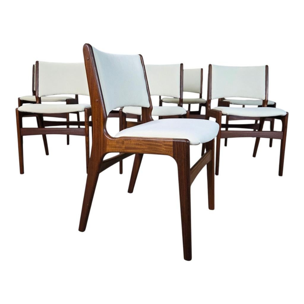 Erik Buch vintage jaren 60 Deense stoel gerestaureerd teak, Ophalen, Blauw, Louis van Teeffelen, Pastoe, Mid Century, Danish, Zo goed als nieuw