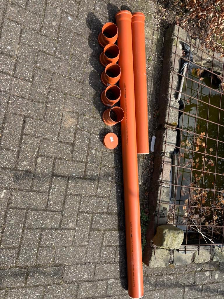 PVC 110mm 3 meter buis + bochten, Ophalen, Bochten, Pvc, Zo goed als nieuw
