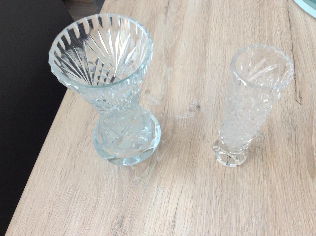 2 mooie kristallen vaasjes, Antiek en Kunst, Antiek | Glas en Kristal, Ophalen of Verzenden
