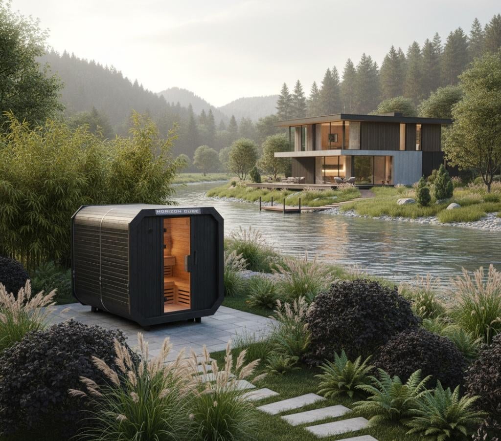 Horizion cube sauna van 8995 voor 4900 euro, Ophalen, Nieuw, Complete sauna