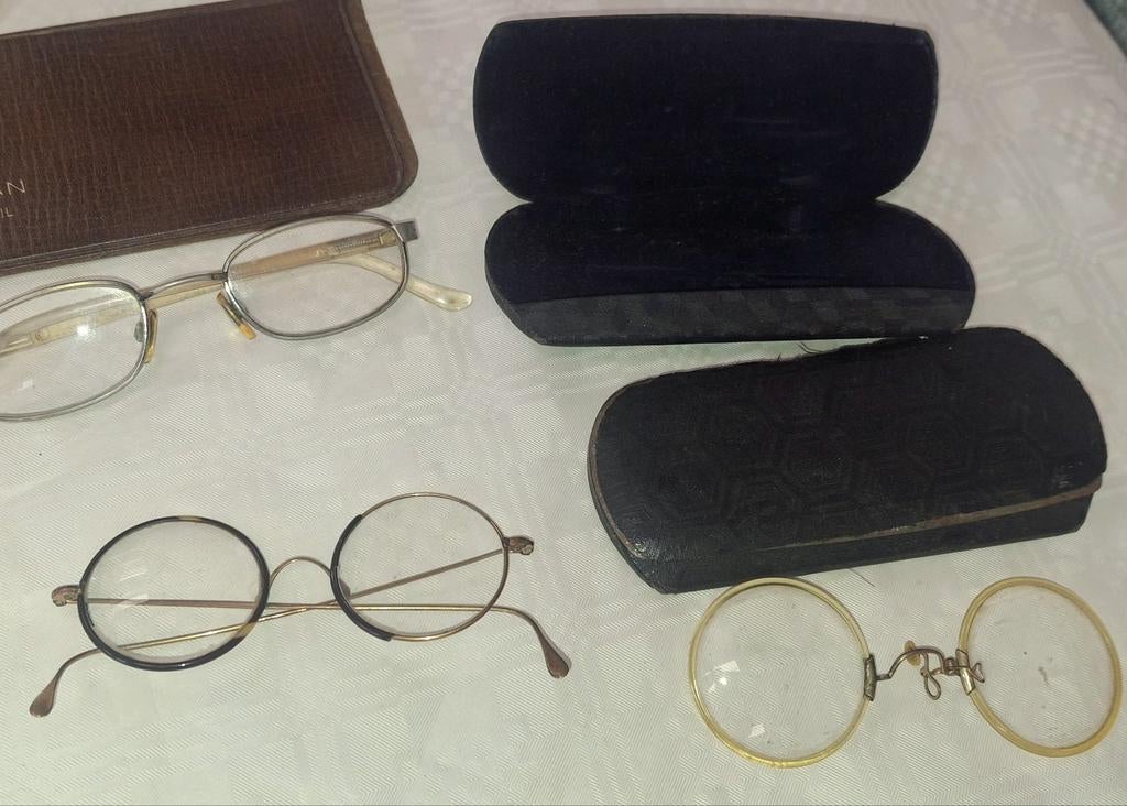 Antieke/vintage brillen pince-nez knijpbril, Ophalen of Verzenden, Gebruikt, Bril, Overige merken