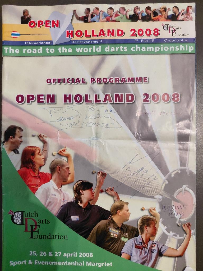 darts open holland 2008 programma boek met handtekeningen, Ophalen of Verzenden, Zo goed als nieuw, Overige typen