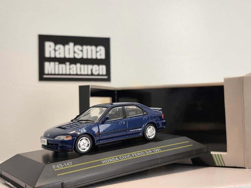 Honda civic sedan 1991 - 1995 Blauw - 1:43 First43, Auto, Nieuw, Ophalen of Verzenden, First43