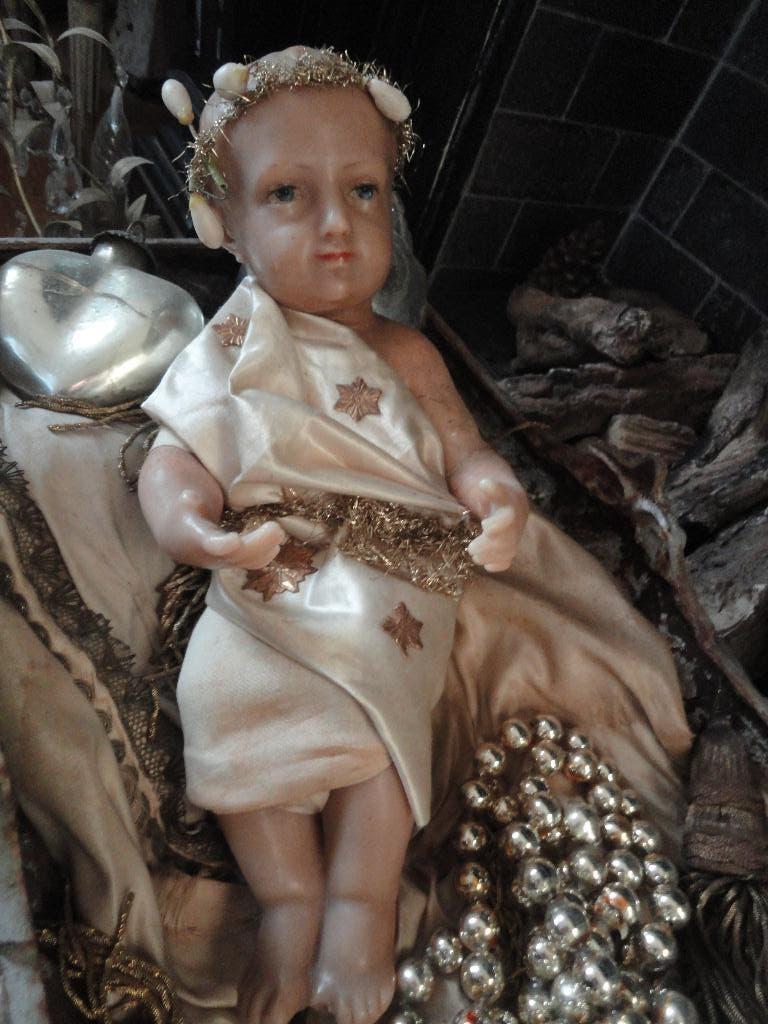 prachtig GROOT antiek WASSEN KINDJE JEZUS, 34 cm/ kind, Ophalen of Verzenden