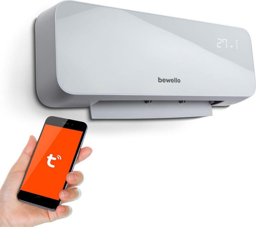 Slimme elictrische wandkachel  wit 2000W met wifi (tuya app), Witgoed en Apparatuur, Airco's, Gebruikt, Timer, Verzenden, Minder dan 60 m³