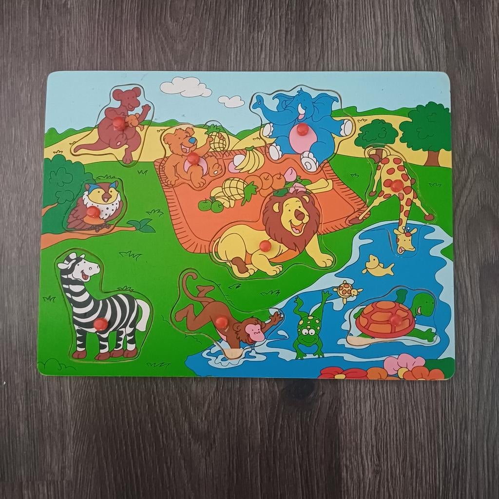 Houten dierenpuzzel, Gebruikt, Ophalen of Verzenden, Van hout, Minder dan 10 stukjes