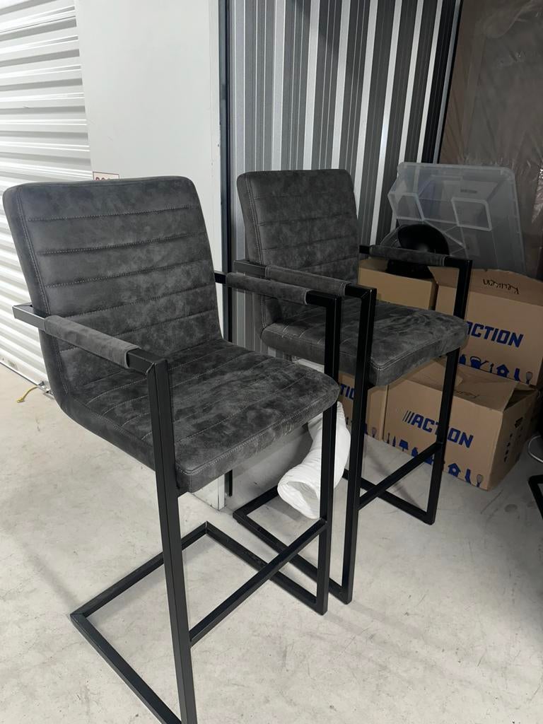 Barkruk 2 stuks. Barkruk Lizzy - antraciet, 1 kruk, Ophalen, Zo goed als nieuw, 60 tot 90 cm