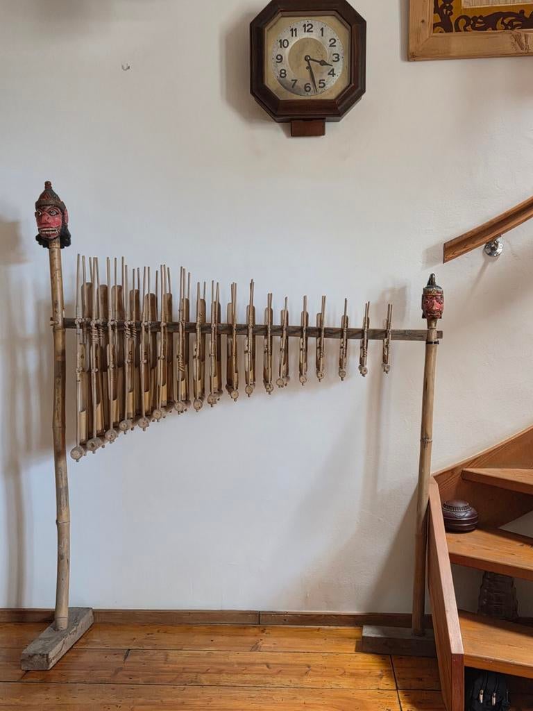 Antieke Indonesische Angklung - 18 tonen - Java, Ophalen of Verzenden, Gebruikt, Overige soorten