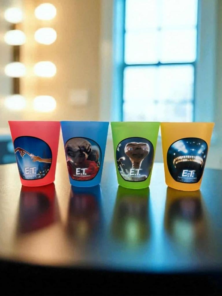 E.T. verzamel set, complete set drinkbekers in 4 Kleuren., Gebruiksvoorwerp, ., Nieuw, Ophalen of Verzenden