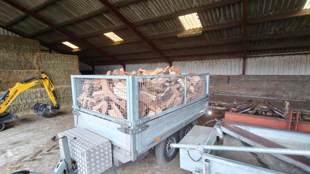 Half droog Eik beuk kan wat elzen door zitten, Tuin en Terras, Haardhout, 6 m³ of meer, Ophalen of Verzenden