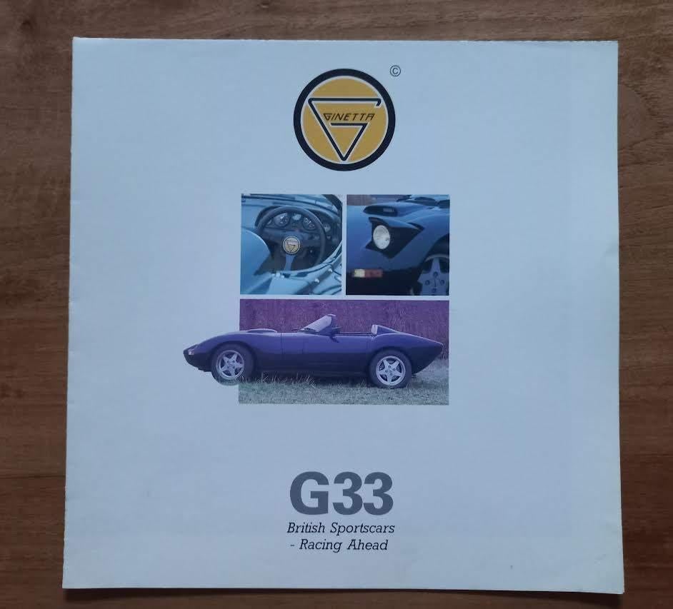 Ginetta G33 Brochure 1991., Ginetta, Ophalen of Verzenden, Zo goed als nieuw, Overige merken