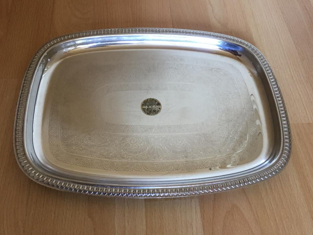 Schaal Alessi - inox rvs 18/10 - 26x35 cm, Overige materialen, Gebruikt, Schaal, Ophalen of Verzenden