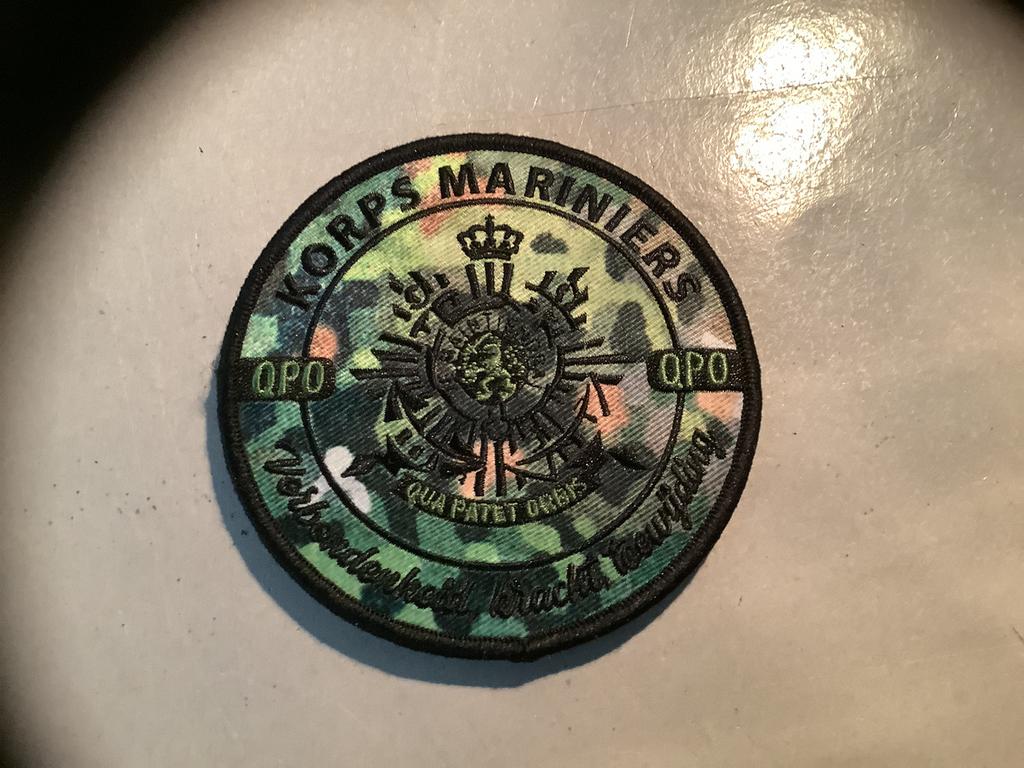 Badge van de Mariniers met velcro, Ophalen of Verzenden, Marine, Nederland, Embleem of Badge