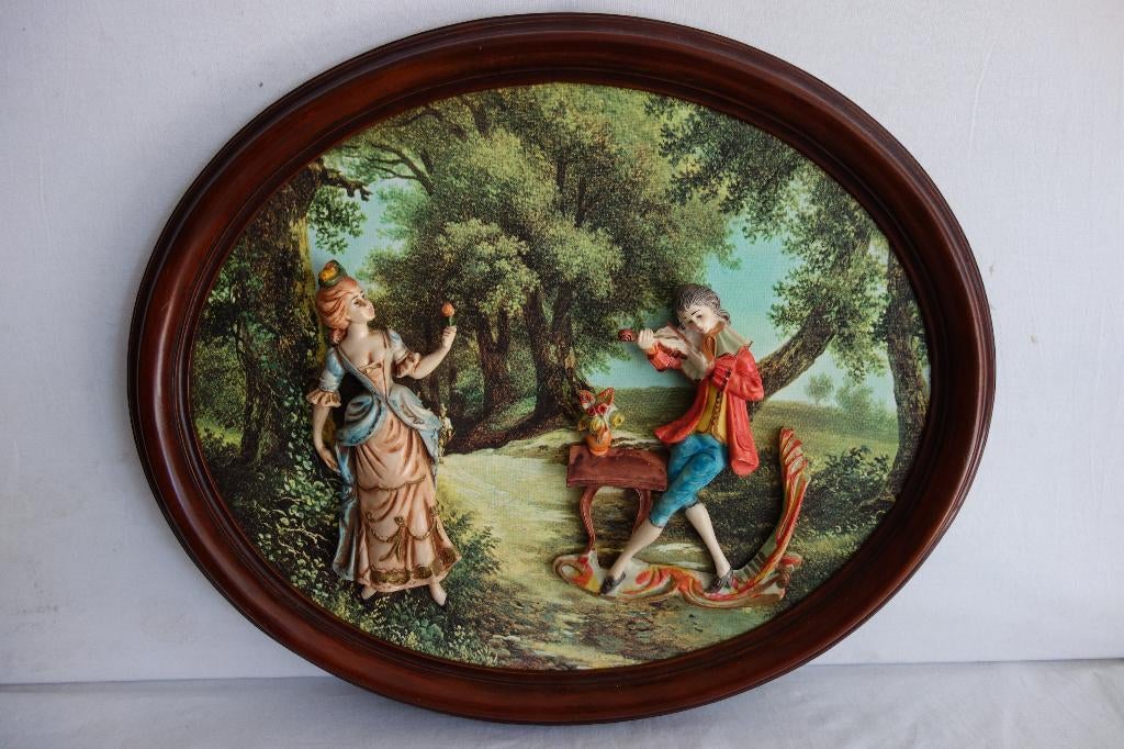 Wandtableau ovaal met 3d figuren, Ophalen of Verzenden, Nieuw