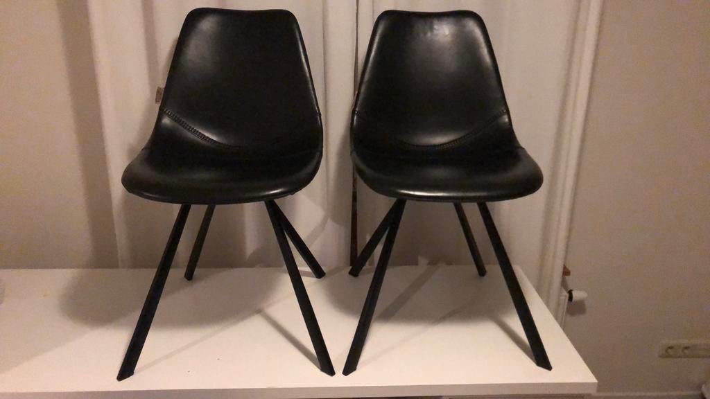 2 eetkamerstoelen te koop, Huis en Inrichting, Stoelen, Ophalen, Gebruikt, Bruin, Twee