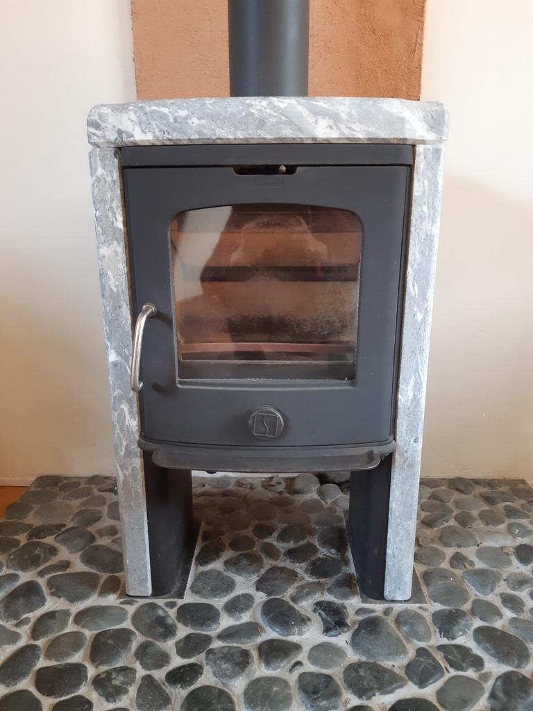 Houtkachel Scan Andersen 4-5 + Isoduct rookkanaal, Ophalen, Gebruikt, Houtkachel, Vrijstaand