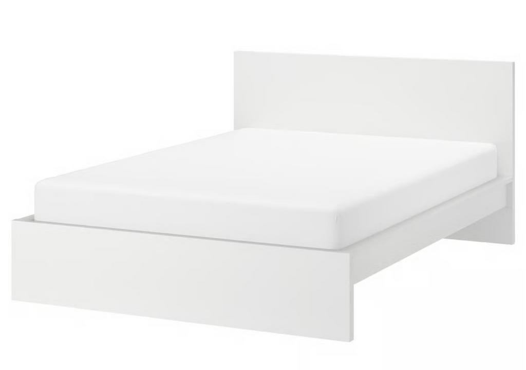 Malm Bed Ikea, Wit, Tweepersoons, Hout, 140 cm