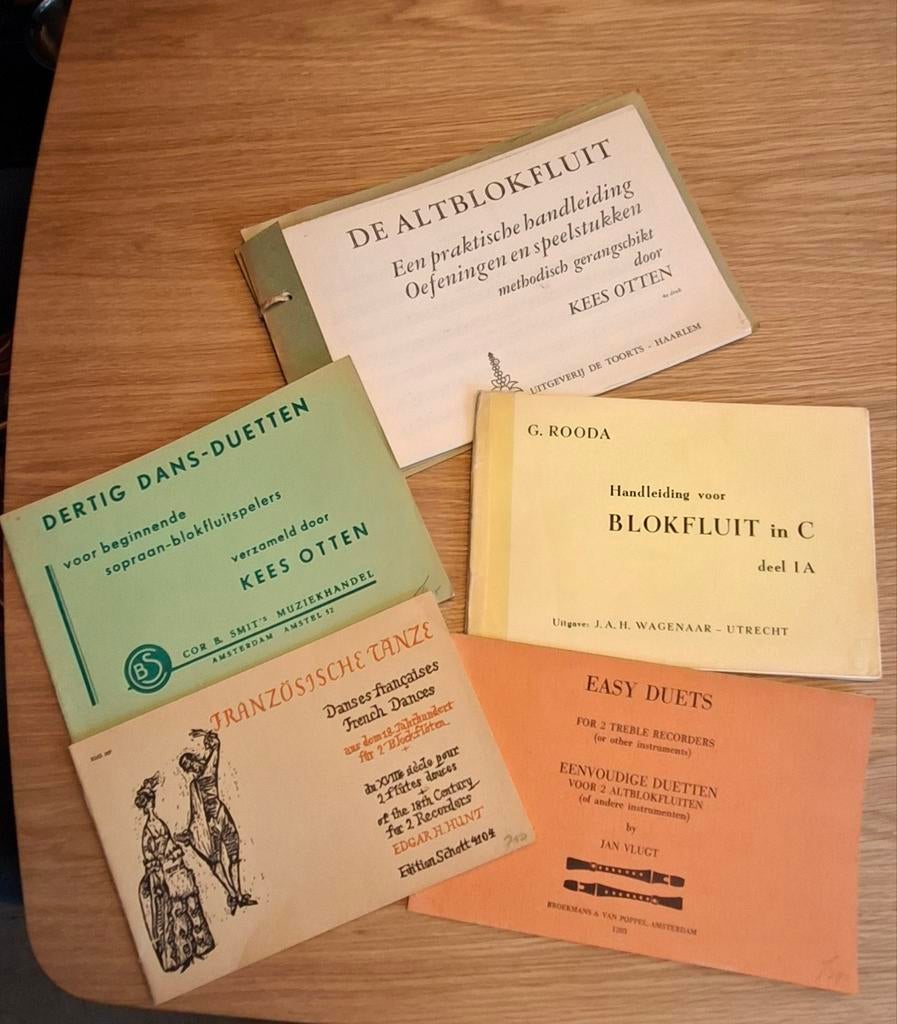 Blokfluit muziekboekjes voor beginners en altblokfluit, Ophalen of Verzenden, Gebruikt, Houtblazer