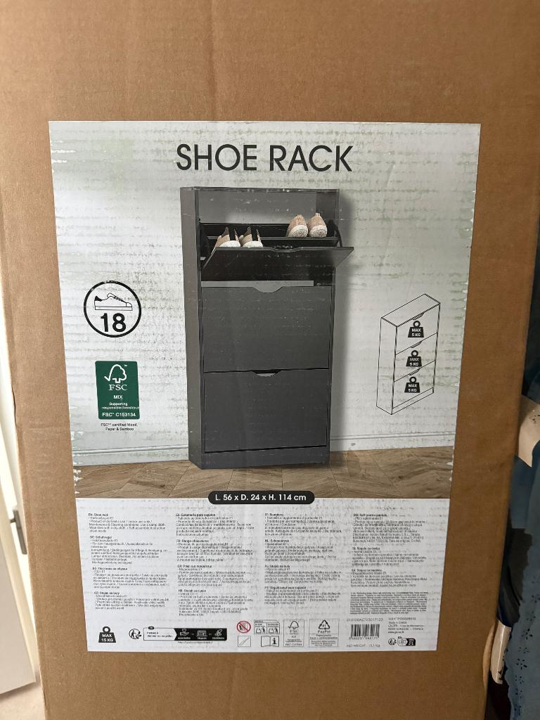 Schoenenkast, Ophalen, Nieuw, Zwarte schoenenkast