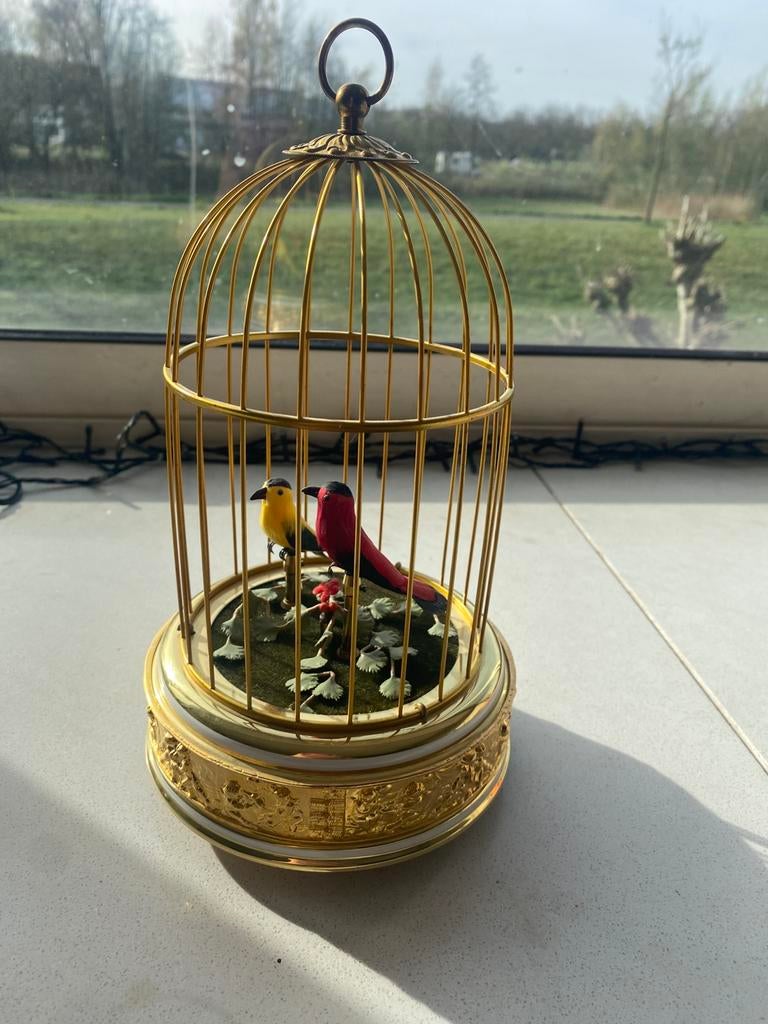 Reuge Music ( sainte croix ) - vogelkooitje, Antiek en Kunst, Ophalen of Verzenden