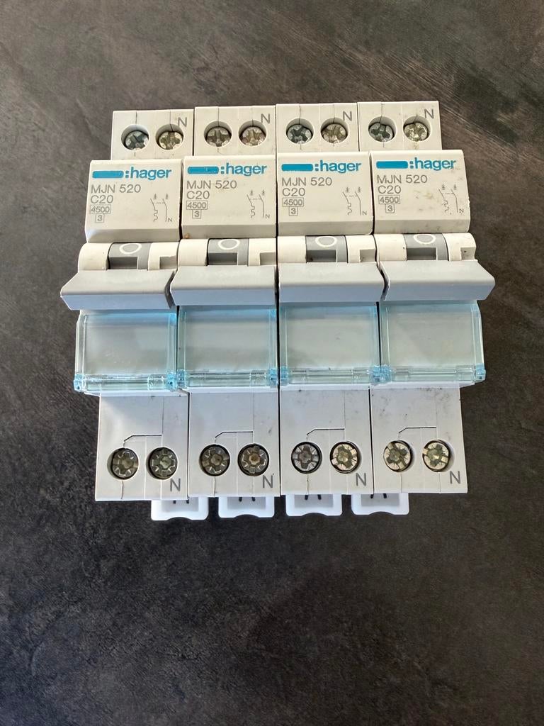 Hager installatieautomaat C20 1P+N (MJN520), Ophalen of Verzenden, Nieuw