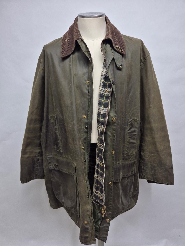 Barbour Border wax jas, C48-122 cm. XXL, Groen, Barbour, Overige maten, Ophalen of Verzenden, Gedragen