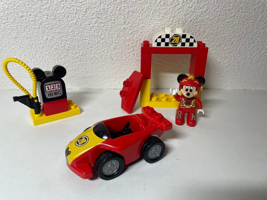 Duplo 10843 Mickey Raceauto, Ophalen of Verzenden, Zo goed als nieuw, Complete set, Duplo