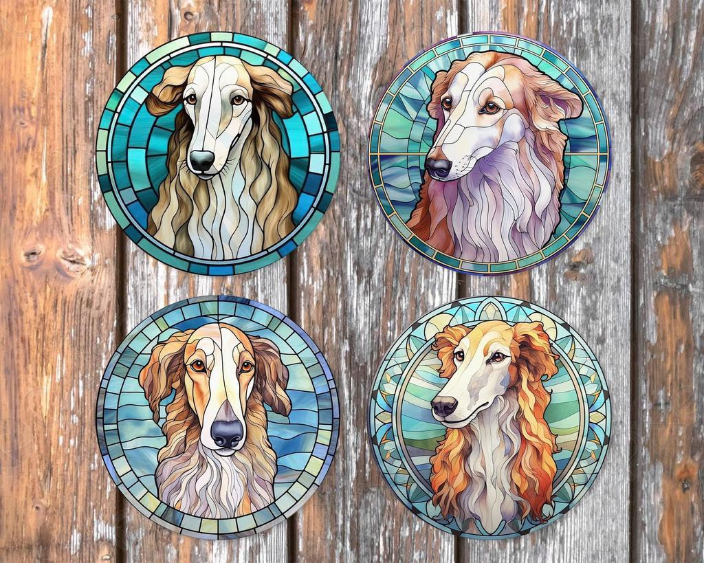 Barsoi Glas in Lood onderzetters met houder rond, Ophalen of Verzenden, Nieuw, Glas of Kopje