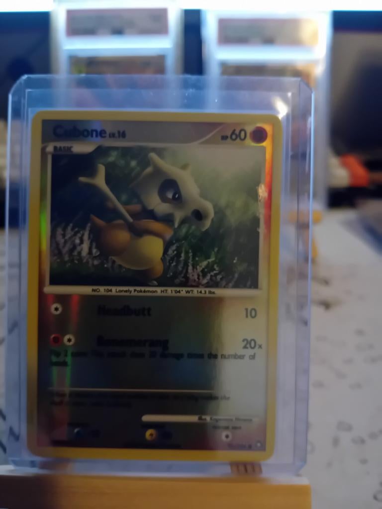 Cubone Pokémon Kaart - Holo Foil, Ophalen of Verzenden, Zo goed als nieuw, Losse kaart, Foil