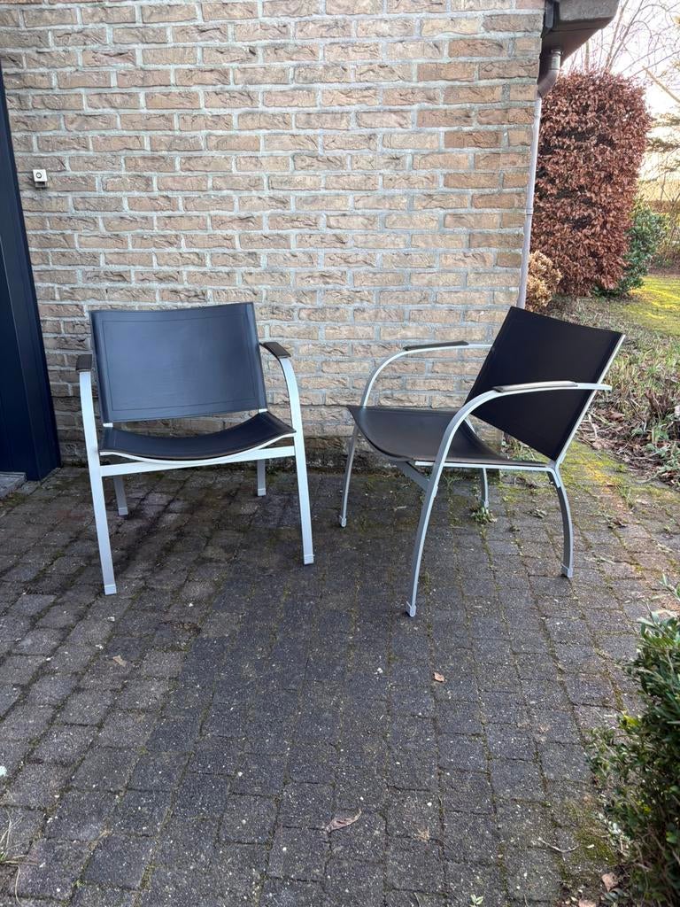 Ikea zadellederen design stoelen, Ophalen, Zo goed als nieuw, Wit, Twee