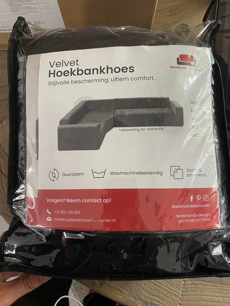 Velvet Hoekbankhoes M1,M2,M3, Ophalen of Verzenden, Nieuw, Stof