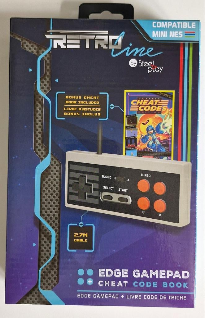 Retro Line Edge Gamepad + Cheat Code Boek  nieuw!, Spelcomputers en Games, Ophalen of Verzenden, Nieuw, NES, Overige controllers